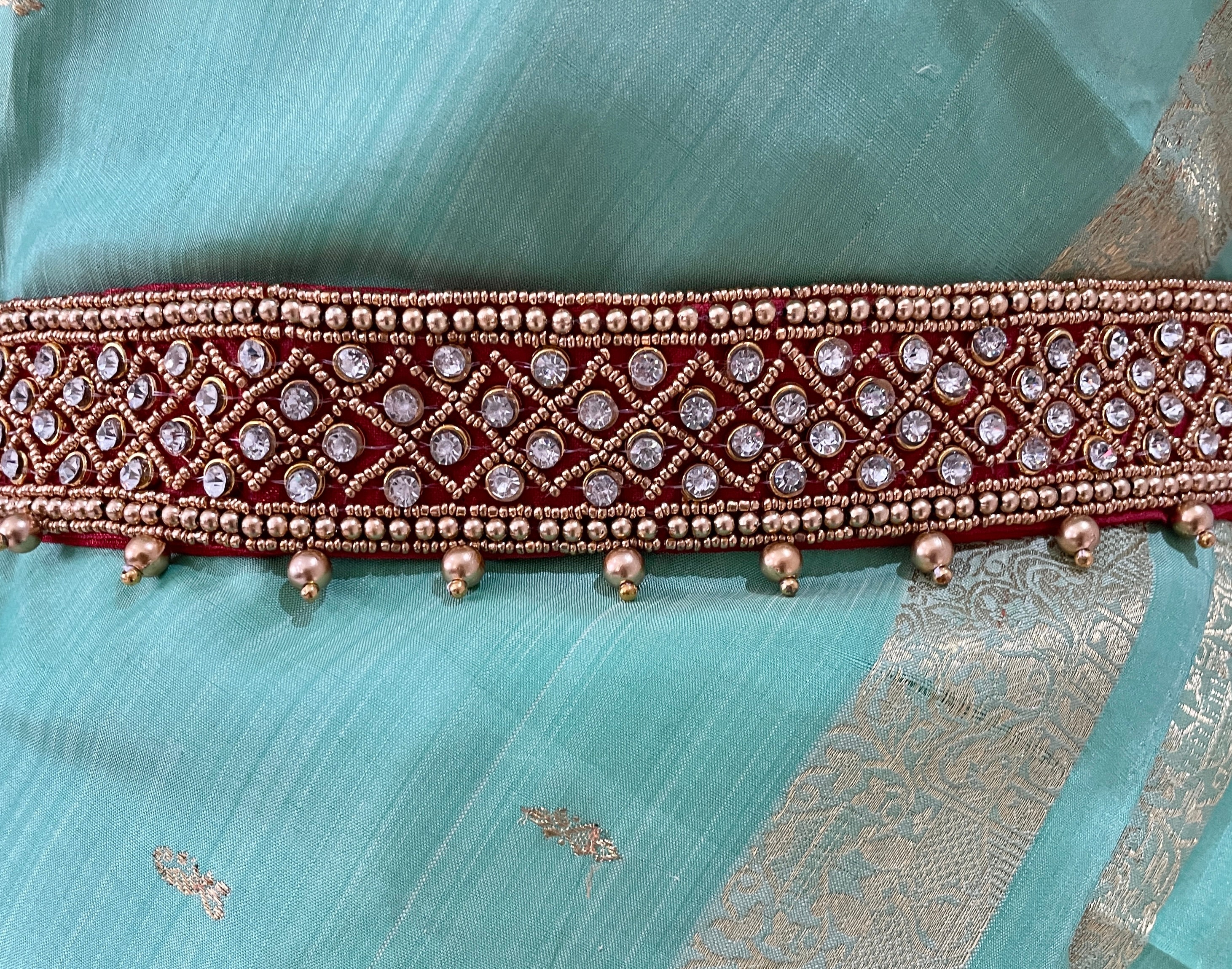 Buy Red Silk Embroidered Waist Belt With Ghungroo / Belts for Saree/ Saree  Belts/ Lehenga Belt/ Embellished Belts/ Bridal Hand Embroidered Belt Online  in India - Etsy