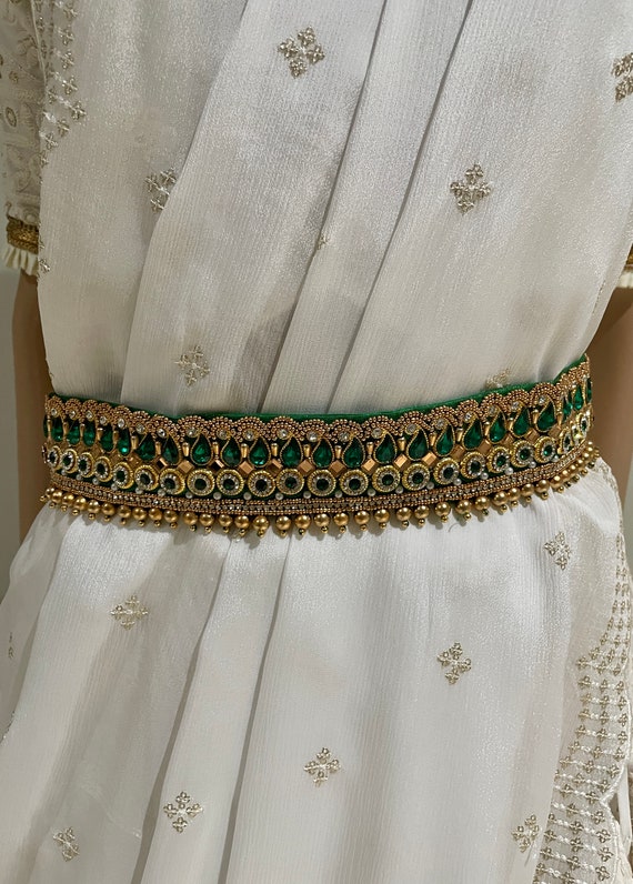 SAREE BELT Lehenga Belt Return Gift-adults/waist hip Belt/maggam  Work/indian-pink,gold and Green Read Desc for Waist Size 