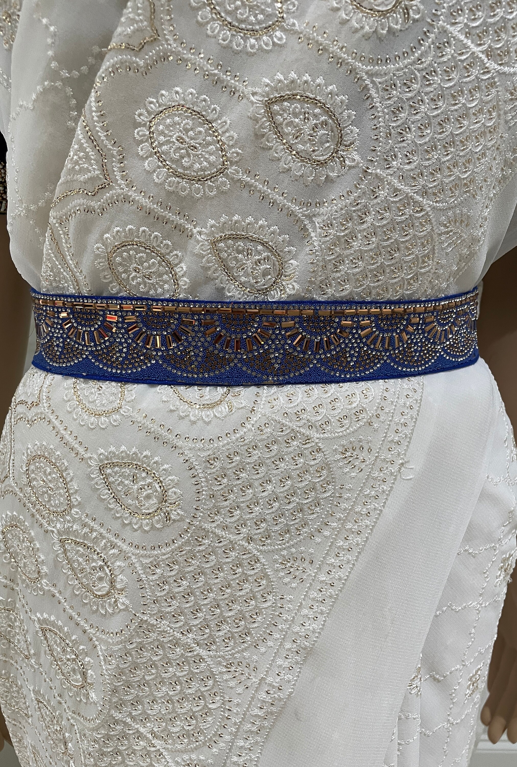 SAREE Belt-return Gift-adults waist Belt Hip Belts maggam Work Belt  Kamarbandh Indian Ethnic Wear-blue 