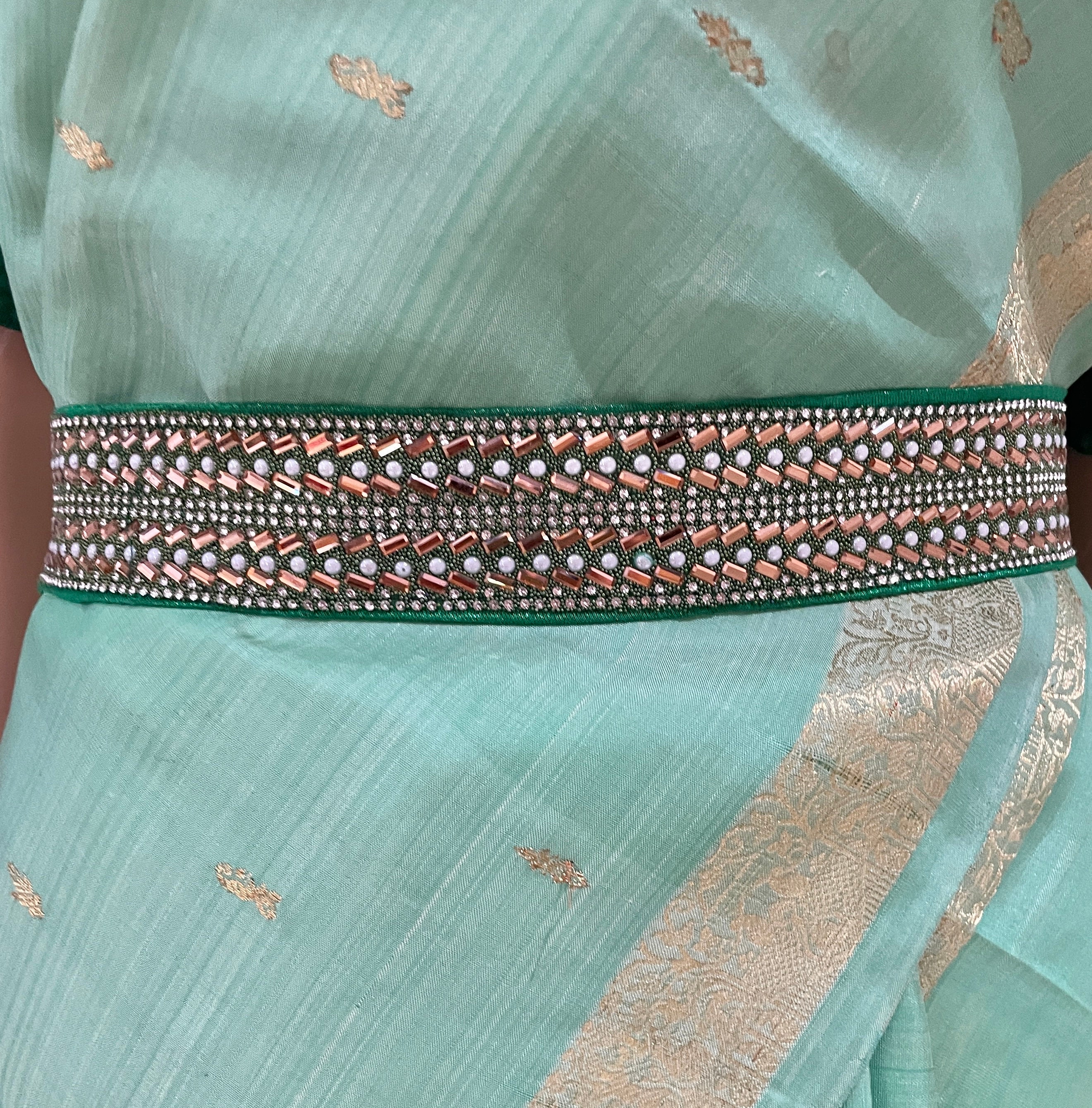 SAREE Belt-gift-adults /waist Belt/ Hip Belts/maggam Work Belt/embroidery  Belt/ Kamarbandh/indian green, Pink,yellow,red, Blue and Orange 