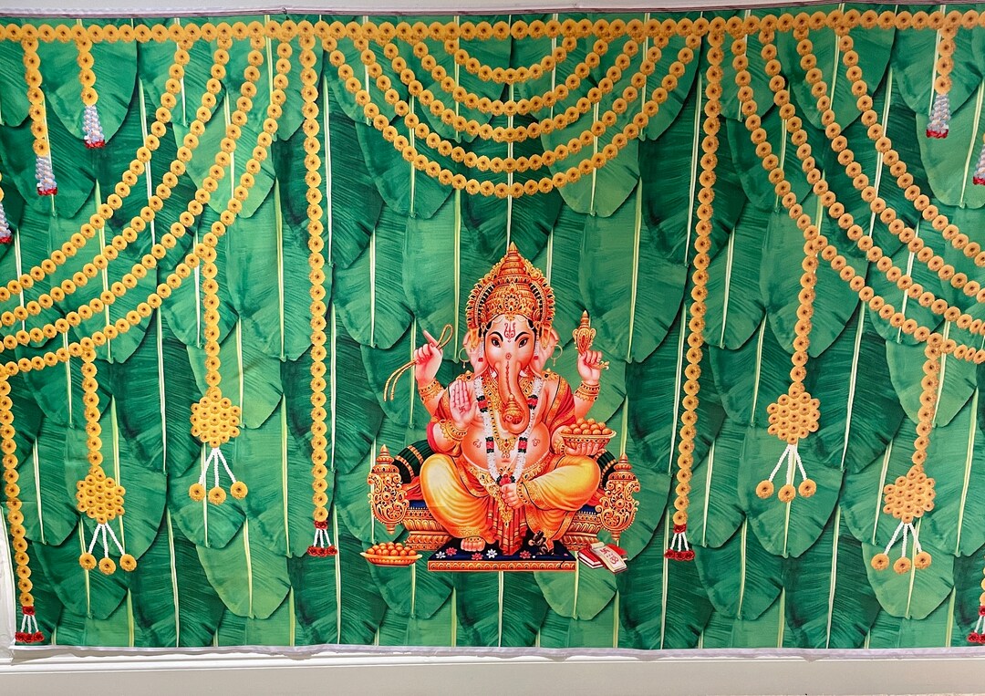 GANESHA BACKDROP, Pooja Backdrop,wedding Events Backdrop,housewarming