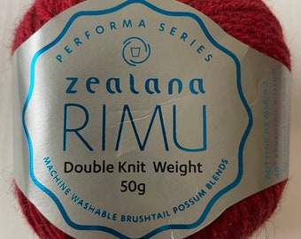 Rimu DK by Zealana Yarns. 4 Ball pack Colour R13 Toto Red.