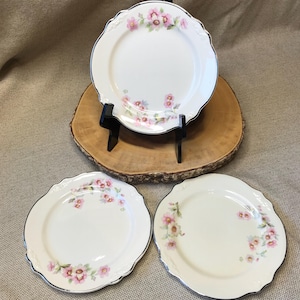 Homer Laughlin Virginia Rose dessert plates lot of 3