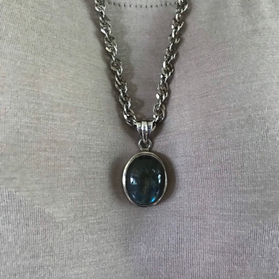 Italian Sterling Silver necklace with labradorite… - image 3