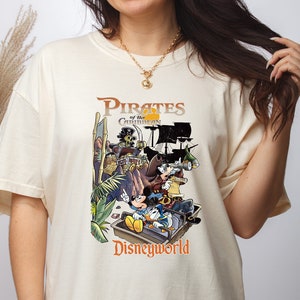 Pirates of the Caribbean Disneyworld Comfort Colors Shirts, Mickey Pirates Shirt, Disneyland Trip 2023 Shirt, Mickey Caribbean Disney Tee