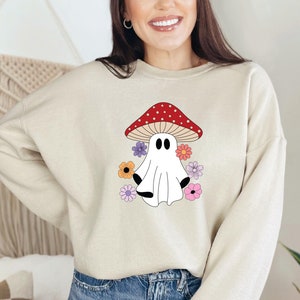 Ghost Mushroom Sweatshirt, Spooky Season Shirt, Funny Fall Tshirt, Ghost Shirt, Halloween Tee