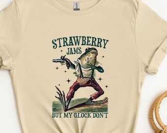 Strawberry Jams But My Glock Don't Shirt Funny Frog Sweatshirt Meme Frog T Shirt