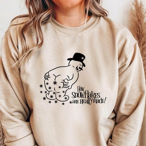 How Snowflakes Are Really Made Sweatshirt, Sarcastic Christmas T-Shirt, Snowman Shirt, Funny Holiday Tee, Cute Christmas Shirt