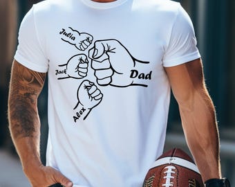 Personalized Fist Bump Dad Shirt, Father's Day Gift, Dad Sweatshirt With Kids Names, New Dad Shirt, New Dad Gift, Custom Grandpa Shirt