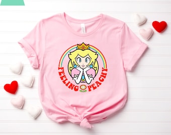 Vintage Princess Peach Shirt, Princess Peach Mario T-Shirt Feeling Peachy Shirt, Birthday Girl T-shirt, Super Mario Birthday Sweatshirt