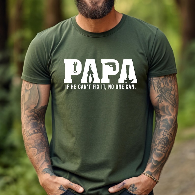 Papa Tools Shirt,Father's Day Shirt,Papa Sweatshirt,Papa can Fix it Tool Box Tee,Father's Day Shirt,Gift for Papa image 1