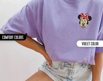 Disney Embroidery Comfort Colors Shirt Minnie Mouse Mickey Mouse Disney Trip Embroidered Shirt Disney World Disney Vacation Matching Shirts
