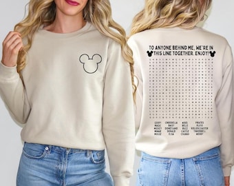 Funny Interactive Disney T-Shirts, Disney Dad Shirts, Waiting In Line Puzzle Double Side Disney T-Shirts, Disney Shirts, Disneyland T-Shirts