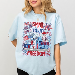 Comfort Colors® Small Town Freedom Shirt, Custom Zip Code USA Tee, Patriotic America Shirt, Independence Day Gift, 250 Years Hometown Shirt