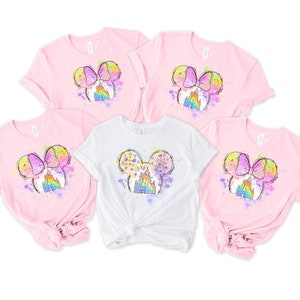 Disney Magical Castle Watercolor Shirt, Disney Family Magical Shirts, Princess Castle shirt, Disney Minnie Silhouette Tee, Disney  Minnie