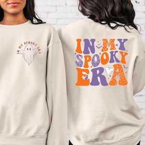 In My Spooky Era Sweatshirt, Halloween Ghost Shirt, Fall Season Tee, Retro Halloween, Women&#39;s Halloween Sweat
