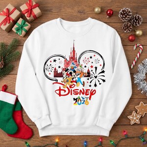Disney Christmas 2026 Sweatshirt, Disney Family Vacation Crewneck, Mickey and Friends Holiday Sweater, Disney World Christmas 2026 Shirt