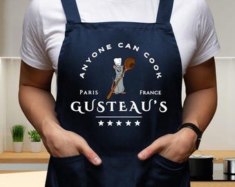 Ratatouille Family Apron, Anyone Can Cook Kitchen Mom Gifts, Chef Mouse Couple Apron, Apron For Dad, Little Chef Remy Apron for Kids