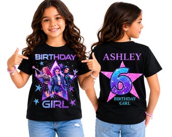 Custom Huntrix Birthday Girl Shirt, Personalized pop Hunter Birthday Tee, Back to School, Gift for Huntrix fan, Birthday Gift for Kid