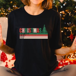Vintage Christmas Family Shirt Retro Distressed Christmas For Sweatshirt Christmas Tree Tshirt Trendy Winter Shirt Gift For Christmas