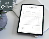 Minimalist Invoice Template: Printable Service Invoice, Canva Editable (Digital Download)