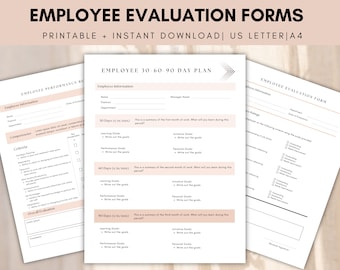 Employee Performance Evaluation forms Canva Template Editable Canva template|Performance Improvement Plan (PIP) Yearly Review