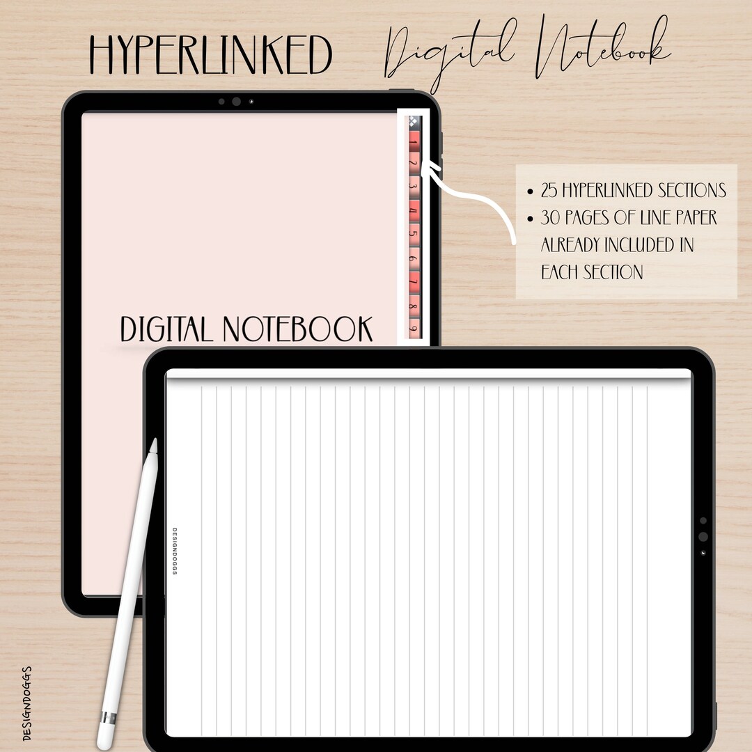 NEW! Digital Hyperlinked Notebook- for Ipad/tablet -goodnotes, Note ...