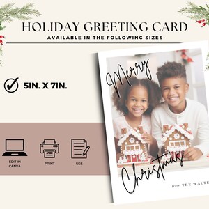 Photo Christmas Card Canva template- Christmas card template- holiday Christmas card printable | Photo holiday card
