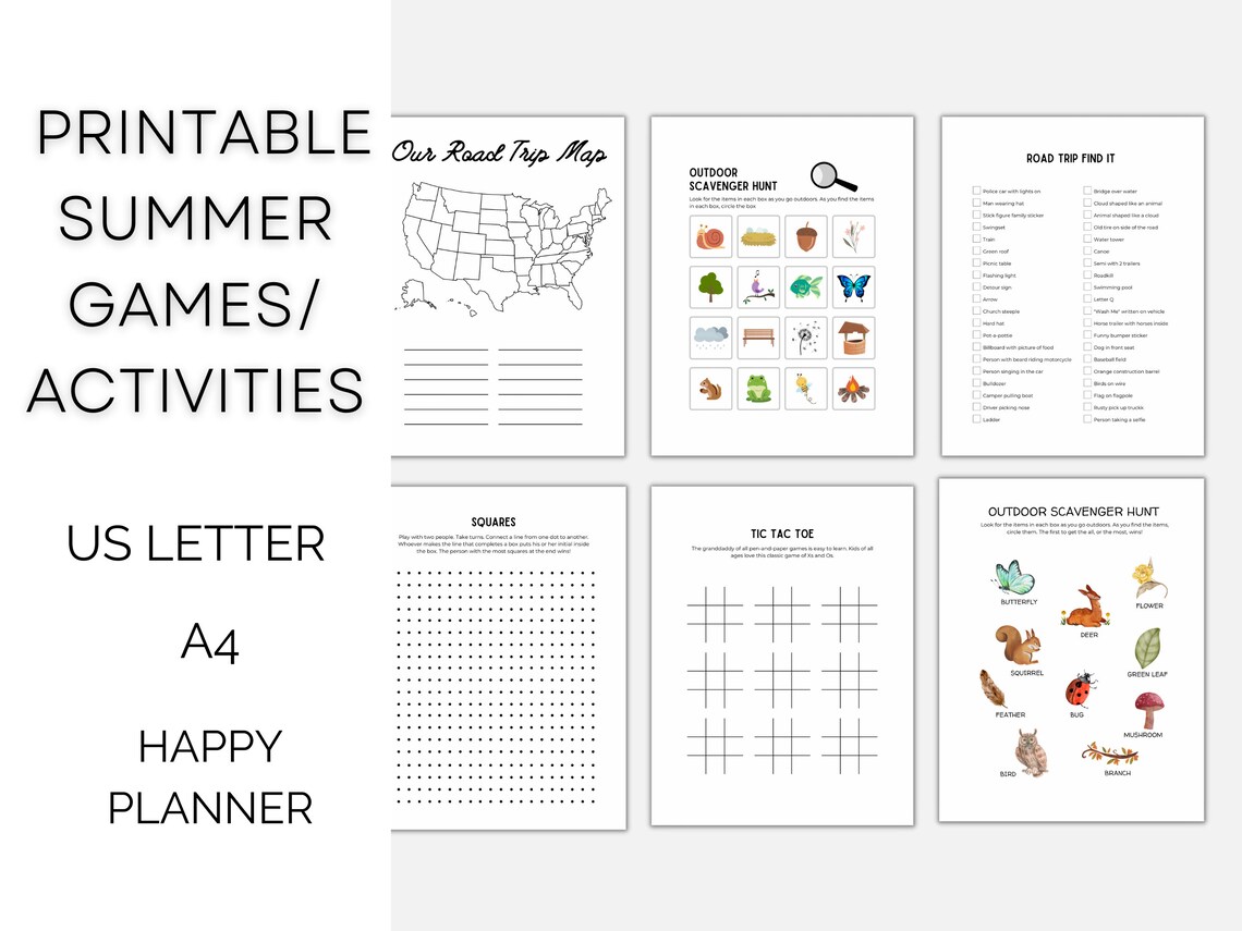 Printable Road Trip Games Printable - Summer Coloring Pages Kids Road Trip-road Trip Activities ...