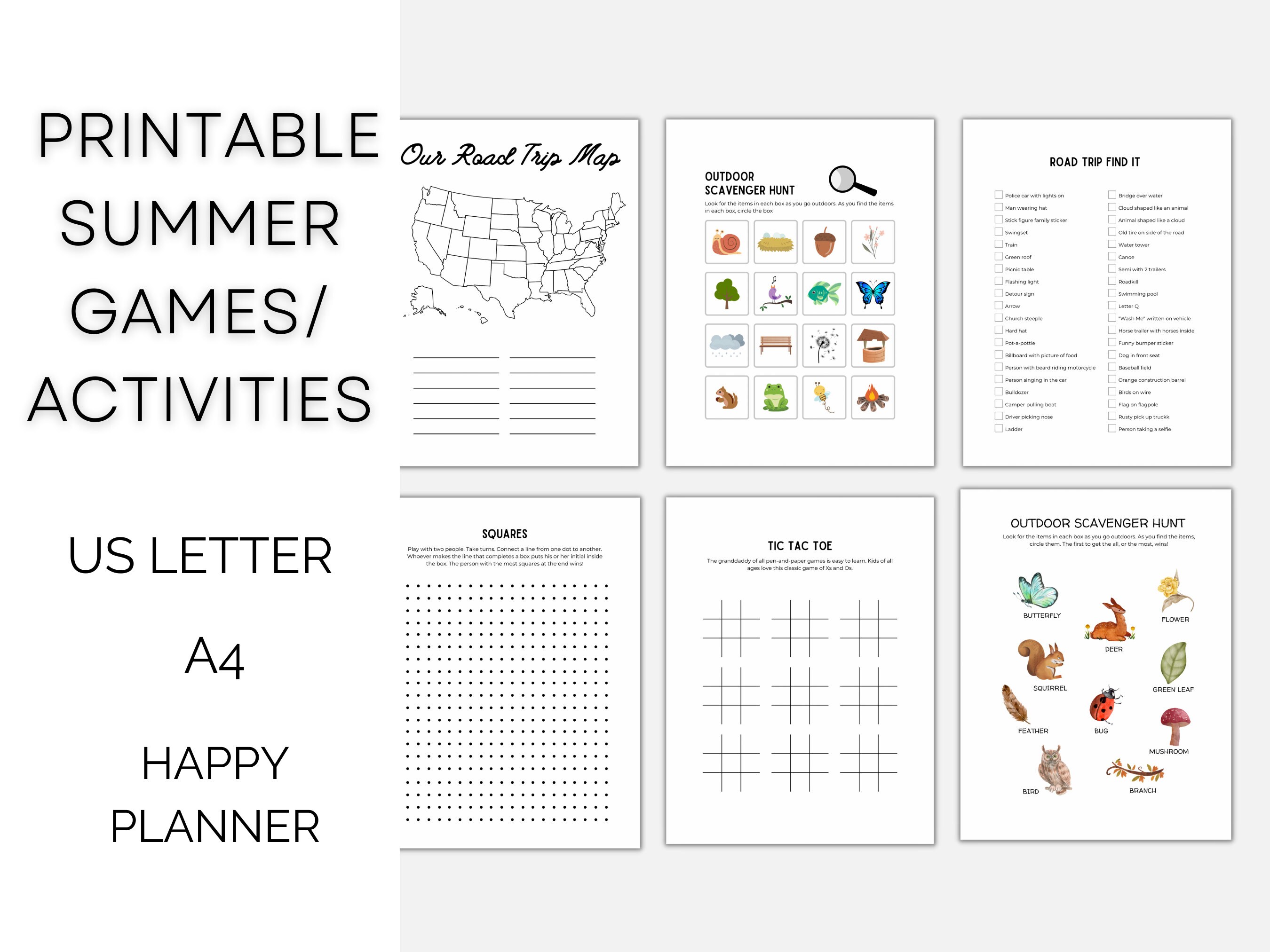 Printable Road Trip Games Printable - Summer Coloring Pages Kids Road Trip-road Trip Activities ...
