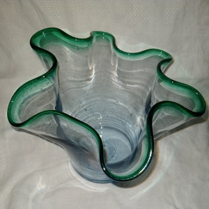 Beautiful Vintage Turquoise Handkerchief Bowl