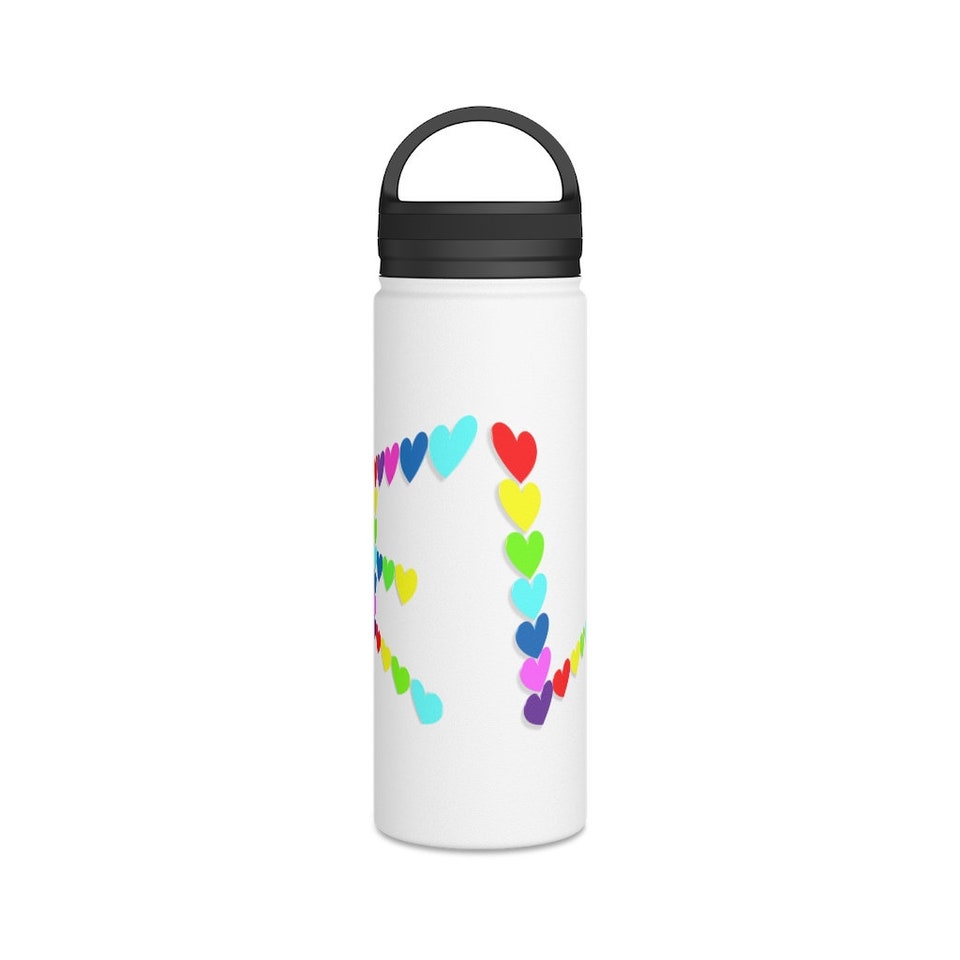 Love/ heart themed Stainless Steel Water Bottle, Handle Lid