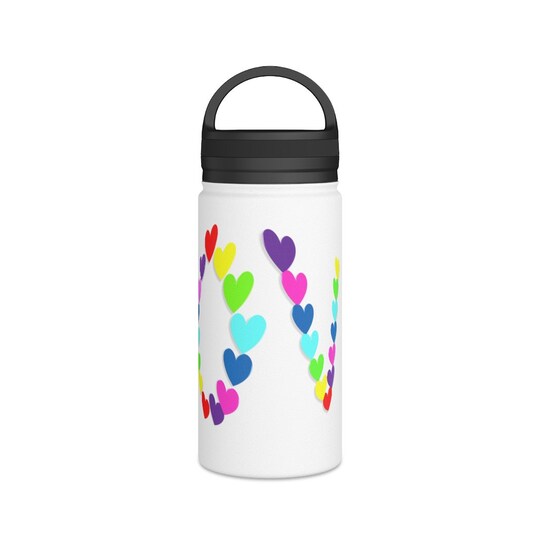 Love/ heart themed Stainless Steel Water Bottle, Handle Lid