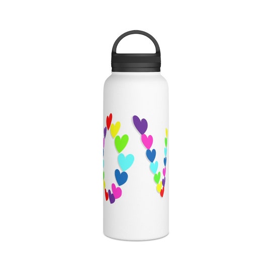 Love/ heart themed Stainless Steel Water Bottle, Handle Lid