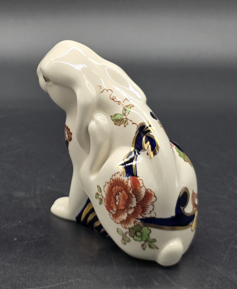 Masonic Rabbit Masons Ironstone Mandalay Rabbit Figurine, Chinoiserie Pattern With ...