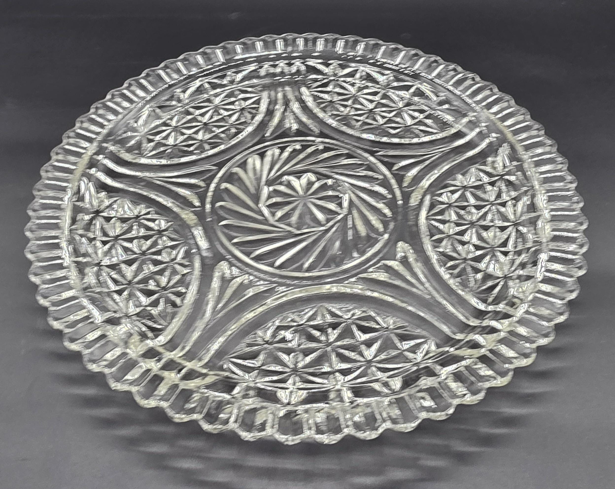 Stars and Bars Clear Glass 12 Inch Platter From Anchor Hocking, Serving ...