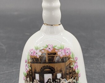 Campana de Lego de porcelana blanca con la Última Cena y flores, religiosa, cristiana, Jesús