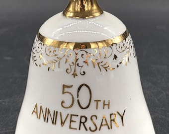 50th Wedding Anniversary Bell, Gold And White, Toronto Canada,