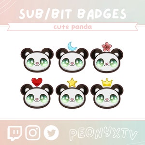 Cute Panda Badges // Twitch badges // Pandas // Kawaii twitch