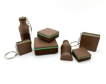 3pk Mint Brownie Keychains and Fridge Magnets, 3D Printed BYU Mint Brownie