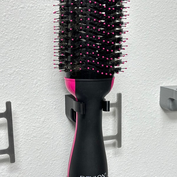 Hair Dryer Brush Wall Mount (compatible with Revlon, Omo Team, Landot, L’ange Hair, and other brands), Bathroom Organizer