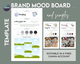 Brand Mood Board Template: DIY Business Template in Canva (Instant Download)