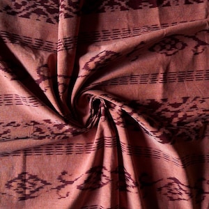Pink Ikat Woven Fabric – Geometric Textile for Home Decor & Bohemian Fashion 100% soft Cotton java