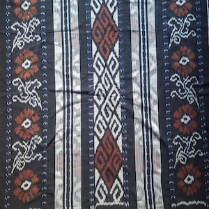 Boho Style Ikat Fabric – Handwoven Tribal Cotton Textile with Floral & Geometric Patterns from Indonesia