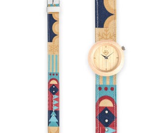 Wooden Watch with Minimalist Style Geometric Strap Design - Cute & Stylish Accessory