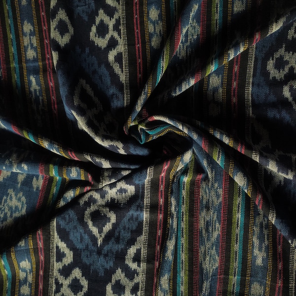 Blue Ikat Hand Woven Cotton Fabric ikat textiles by local artisans from indonesia