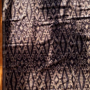 black ikat pattern tribal fabric Traditional textile artists perfect for home decor fabric