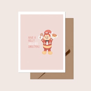 Ayez une carte de voeux de Noël de Holly Jolli-Bee | Blanc à l'intérieur | Jolie carte tagalog philippine, vacances de Noël, Punny