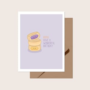 Carte de voeux d'anniversaire avec Hopia | Blanc à l'intérieur | Jolie carte tagalog philippine, fête d'anniversaire, Punny