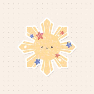 Philippine Sun Glitter Sticker | Weatherproof Sticker | 3 inch